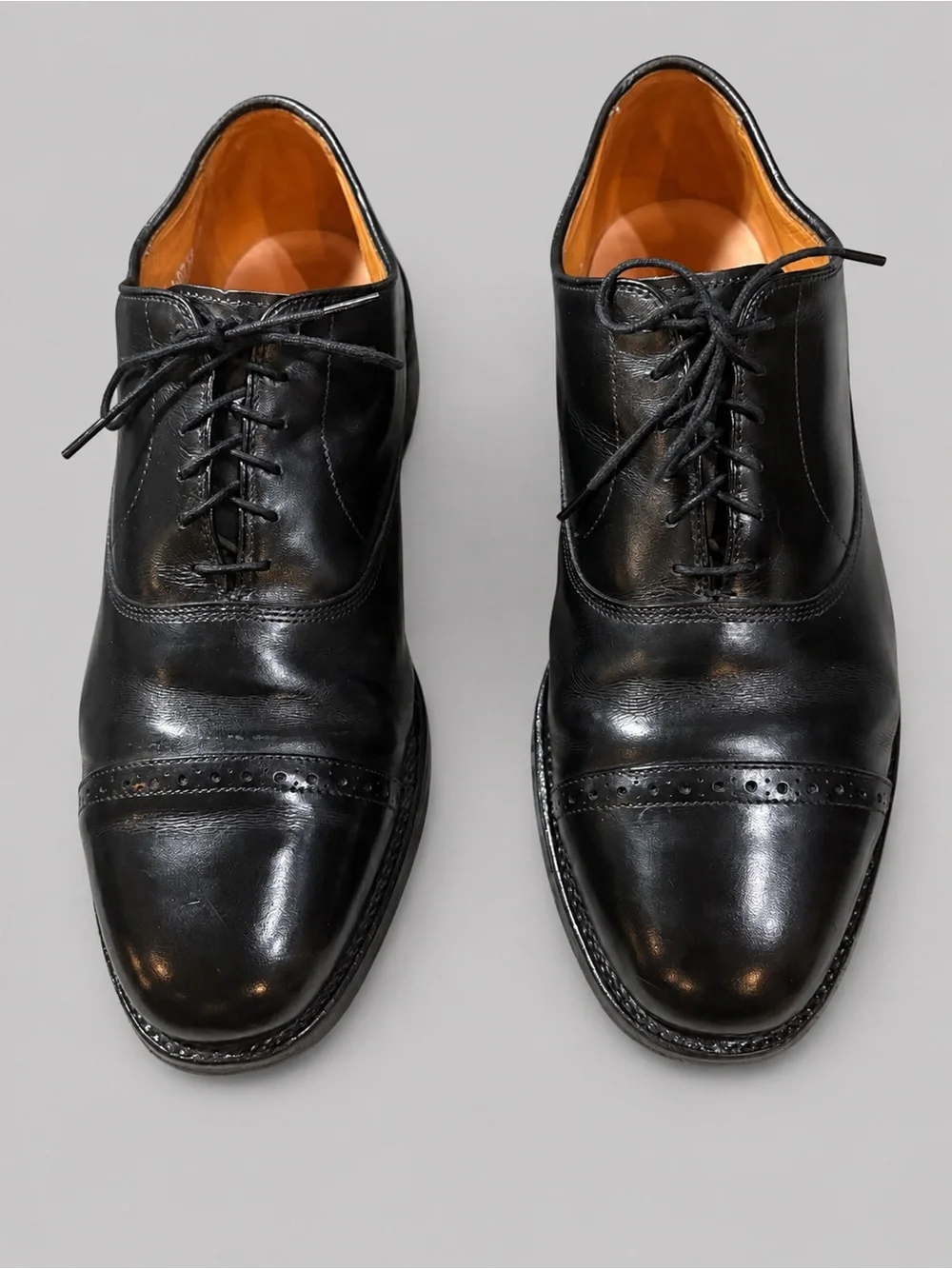 Allen Edmonds Byron Black Leather Cap Toe Oxford Shoes 10.5 EEE 234 Last USA